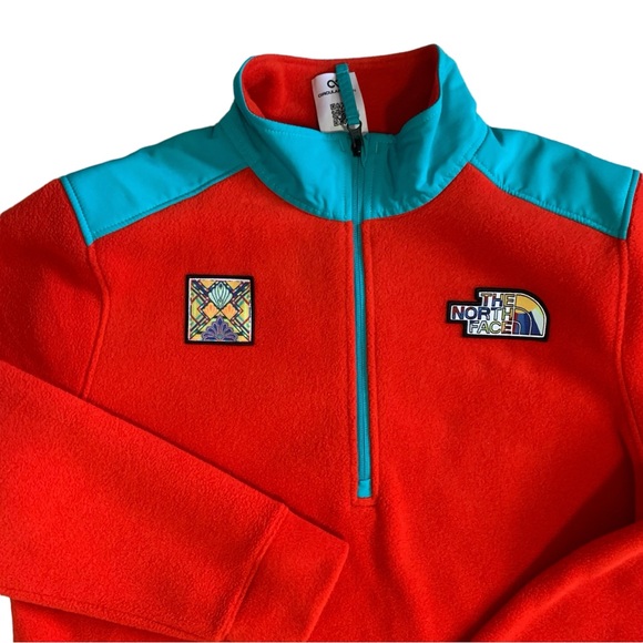 NWT The North Face M Alpine Polartec 200 ¼ Zip Fleece Pullover Fiery Red Large - Picture 5 of 14